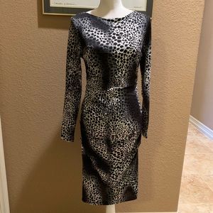 Philosophy Long Sleeved Animal Print Dress